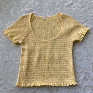 Butter yellow Aritzia Wilfred Free ‘Essence’ top